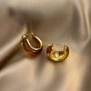 Aretes geométricos simples franceses de ámbar 2024 nuevos aretes de lujo ligero para mujer aretes versátiles de moda de alta gama para mujer