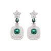 Acessórios de casamento para noivas estilo francês alta qualidade luxo leve brincos da moda estrela pentagrama cravejada de zircônia brincos quadrados