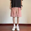 Pantalón Corto Deportivo Bordado con Letra para Hombre Verano Delgado Moderno Americano Secado Rápido Cinco Puntos Holgado Recto Casual Largo Medio