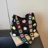 Bolso Cruzado de Flor de Ganchillo Hecho a Mano para Mujer, Nuevo Bolso de Hombro Hueco Colorido Primavera/Verano, Bolso de Playa para Vacaciones