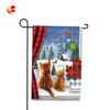 Bandera de Jardín Navideña Nueva Transfronteriza Decoración Festiva Patrón de Gato Mascota Bandera de Poliéster Imitación Lino Doble Cara Personalización