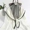 Lenço nórdico listrado feminino primavera e verão xale decorativo simples elegante all-match lenço de seda grande lenço quadrado