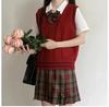 Chaleco sin mangas con cuello en V, uniforme JK, chaleco básico de punto, suéter, estilo universitario para mujer