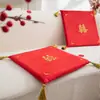 Suministros de Boda Estilo Chino Original Cojín de Boda Par de Cojines Rojos Festivos Cojín para Arrodillarse en Bodas