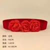Nuevo Cinturón Ancho de Flor Cincha de Cintura Decoración Versátil Flor Grande Elástico para Mujer Adorno de Cintura Traje de Actuación Flor de Cintura