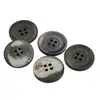 Botones de Concha Natural en Stock Forma de Cuenco con Borde Ancho Botones de Concha de Caracol Horneada Color Gris Botones de Traje de Alta Gama