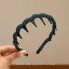 Faixa de Cabelo de Pelúcia com Dentes Ondulados para Mulheres, Novo Acessório de Coroa Alta de Outono para Cabelos Soltos, Faixa de Cabelo para Lavar o Rosto, Prendedor de Cabelo