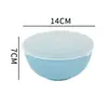 Tazón redondo de paja de trigo transfronterizo para arroz con tapa tazón para sopa tazón de plástico cocina doméstica sellado para conservar la frescura tazón para la cena venta al por mayor