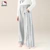 Pantalones de Otoño para Niñas Kuromi Colaboración 2026 Nuevos Pantalones de Pierna Ancha con Parche Lateral de Encaje