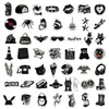 50 adesivos de graffiti estilo grunge em preto e branco, à prova d'água, para projetos DIY, decorar cartões pequenos, malas e guitarras