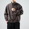 Chaqueta Casual con Cuello Alto para Hombre, Temporada de Primavera, Corte Holgado Estilo Piloto, Estilo Fresco y Rudo, Moderna y Versátil
