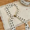 Estilo Old Money~Collar de Bufanda de Seda con Cordón Flor de Anacardo Bufanda de Cuello para Mujer Nicho Sensación de Alta Gama Accesorio para Camisa