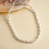 Collar de Perlas Artificiales Cuadradas Corazón Flor Geométrica con Cuentas Estilo Retro Europeo y Americano Cadena para Clavícula de Moda Transfronteriza para Mujeres