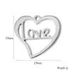 Moda Europea y Americana Acero Inoxidable Pieza de Corte Forma de Corazón Amor Hueco Colgante Accesorios para Joyería DIY Llavero Encanto