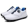 Novos Sapatos de Golfe Masculinos Tamanho Grande Sapatos de Treino Tira com Fivela Rotativa Travas Ativas Tênis Esportivo Tênis Casual