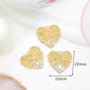 Brincos pingente geométricos simples vazados com diamante, banhados a cobre estilo coreano, ouro 14k real, material para acessórios de joias DIY