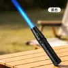 Encendedor de soplete resistente al viento de alta temperatura para puros, moxibustión, recargable, llama azul invertida de 360 grados para barbacoa y camping