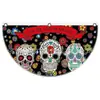 Bandera Semicircular del Día de Muertos Mexicano Transfronteriza de Amazon Atmósfera Festiva Decoración Colgante para Exteriores Bandera Semicircular sin Pliegues