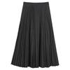 Falda plisada de lana con pedrería Feiyuan Design para mujer, nueva falda de línea A de cintura alta de color liso versátil para otoño e invierno