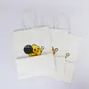 Sacolas de Papel Kraft, Sacolas de Tecido de Papel, Sacolas de Presente Personalizáveis, Sacolas Pequenas para Embalagem de Pão, Sacolas de Embalagem Portáteis para Levar (Bolo, Leite com Chá)