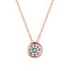 Juego de Collar Clavícula con Paquete Individual de Diamante de Plata de Ley S925 con Piedra Redonda de 1 Quilate Colgante Minimalista Exquisito Mismo Nicho Caperucita Roja