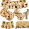 Platos de Papel de Harry Potter Transfronterizos Temática de Fiesta de Magos Fiesta de Cumpleaños Vasos de Papel Servilletas Manteles Banderín Decoración Arreglo