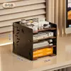 Caja de Almacenamiento de Archivos de Escritorio, Estante de Almacenamiento de Información de Escritorio, Organizador de Libros y Papelería para Dormitorio de Estudiantes, Marco de Archivos A4