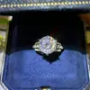 Anillo de moissanita de 5 quilates Sansheng te tiene con incrustaciones de corte de cien facetas anillo de diamante grande para mujer color D color fuego bueno