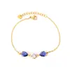 Pulseira de Pingente de Diamante em Forma de Gota de Aço Inoxidável Europeu e Americano Conjunto de Joias de Colar e Pulseira Simples de Alta Qualidade para Moda Feminina
