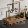 Soporte de Exhibición para Pulseras Soporte de Escritorio para Joyería Cadena para Colgar Juguete de Pulsera de Cristal Soporte para Cuentas de Buda Caja de Almacenamiento para Relojes Collares Joyas