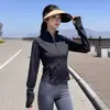 Chaqueta deportiva de nuevo estilo para primavera y verano, con cuello alto, cierre de cremallera, corte ajustado para mujer, adecuada para correr al aire libre, entrenamiento profesional, yoga y fitness