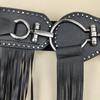 Falda Punk Transfronteriza Súper Larga con Flecos Oscilantes Sello de Cintura para Mujer Cinturón Ancho de Remaches de Moda con Hebilla Negra Negro