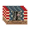 La Serie más Vendida de Temu para el Día de la Independencia Estrella Patrón Patriótico Lino Estampado Decoración de Mesa Tela Manteles Individuales Manteles Individuales Estilo Occidental