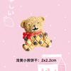 Nuevo dibujo animado lindo lazo oso de peluche oso resina accesorios DIY funda para teléfono móvil parche para ropa accesorios
