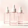 Botella cuentagotas cuadrada plana de 30 ml para aceites esenciales, botella dispensadora de líquido de esencia de 50 ml, botella cuadrada para esencia