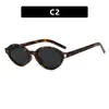 Gafas de Sol de Moda Ovaladas Estilo Retro Transfronterizas 2025 Gafas de Sol Decorativas Metálicas Cuadradas Elegantes Europeas y Americanas para Mujer