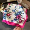Nueva Versión de Bufanda Cuadrada Pequeña de Seda para Planta y Flor de 70 cm Bufanda Bufanda con Estampado Protección para el Cuello Bufanda Profesional Bufanda