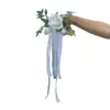 300 Decoração de Casamento ao Ar Livre Nórdico Arranjo de Flores para Encosto de Cadeira Buquê Flores Artificiais Estilo Floresta Adereços para Fotografia de Casamento Encosto de Cadeira