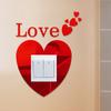 JM227 Acrílico 3D Espejo Reflectante Calcomanía de Interruptor Amor Decorativo Calcomanía de Pared Protección de Enchufe Juego de Interruptores