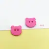 Botões de Urso Cartoon Fofo de Dois Olhos Cardigã Suéter Infantil Botões de Roupa Infantil Plástico Colorido Feito à Mão Materiais DIY