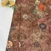 Novo leque redondo estilo chinês com estampa de peônia em tecido tipo acetato, adequado para casacos femininos da tendência nacional, cheongsam, hanfu e saia de face de cavalo