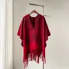 Casaco xale de comércio exterior estilo vintage com estampa paisley desgastada e franjas, capa quente de outono e inverno de corte solto para mulheres