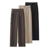 Pantalones Casuales Rectos Retro de Principios de Otoño Cintura Alta Adelgazantes Sueltos Deportivos Largos Moda Versátil Pantalones para Mamá de Mediana Edad y Mayores