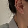 Perforaciones para Elevar el Lóbulo del Oído Clavo de Oreja Plata de Ley para Mujer Simple Viento Frío Círculo Pequeño Grano Clavo de Hélice Auricular 2021 Nueva Moda Anillo para Hélice Auricular