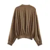 Camisa Plissada Longa de Manga Longa com Gola Redonda e Caimento Liso para Mulheres, Cor Sólida, Nova Coleção Primavera 2026 AliExpress Transfronteiriço 4786172