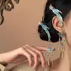 Grampo de Cabelo Estilo Antigo Hanfu, Presilha Retro Bico de Pato, Presilha Lateral para Franja Azul Queimado Estilo Ming, Acessório de Cabelo Vermelho para Traje de Noiva