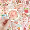 65 peças de adesivos de pêssego rosa fresco à base de sal, adesivos de material para planner estilo coreano ins, femininos, de sobremesa de pêssego