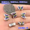 Prata Pura s999 Azul Queimado Cola Borboleta Contas Separadas Contas de Balde Corda de Mão Trançada Fio Pulseira Colar Acessórios DIY Feitos à Mão