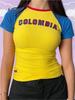 Camiseta retro de estilo europeo y americano con personalidad de comercio exterior de la estación europea, camiseta sexy de Spice Girl con letras bordadas para mujer.