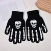Guantes Luminosos de Calavera de Halloween Transfronterizos Dedos de Garra de Fantasma Decorativos Fluorescentes Guantes de Punto Cálidos para Ciclismo
